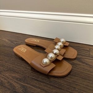 Zara Womens Studded Flat Sandals